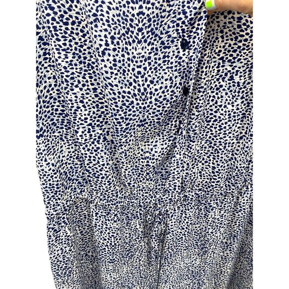 Hilary Radley Women's Tunic Sleeveless Blouson Dress Blue Cheetah Print Size 14 - Picture 5 of 9